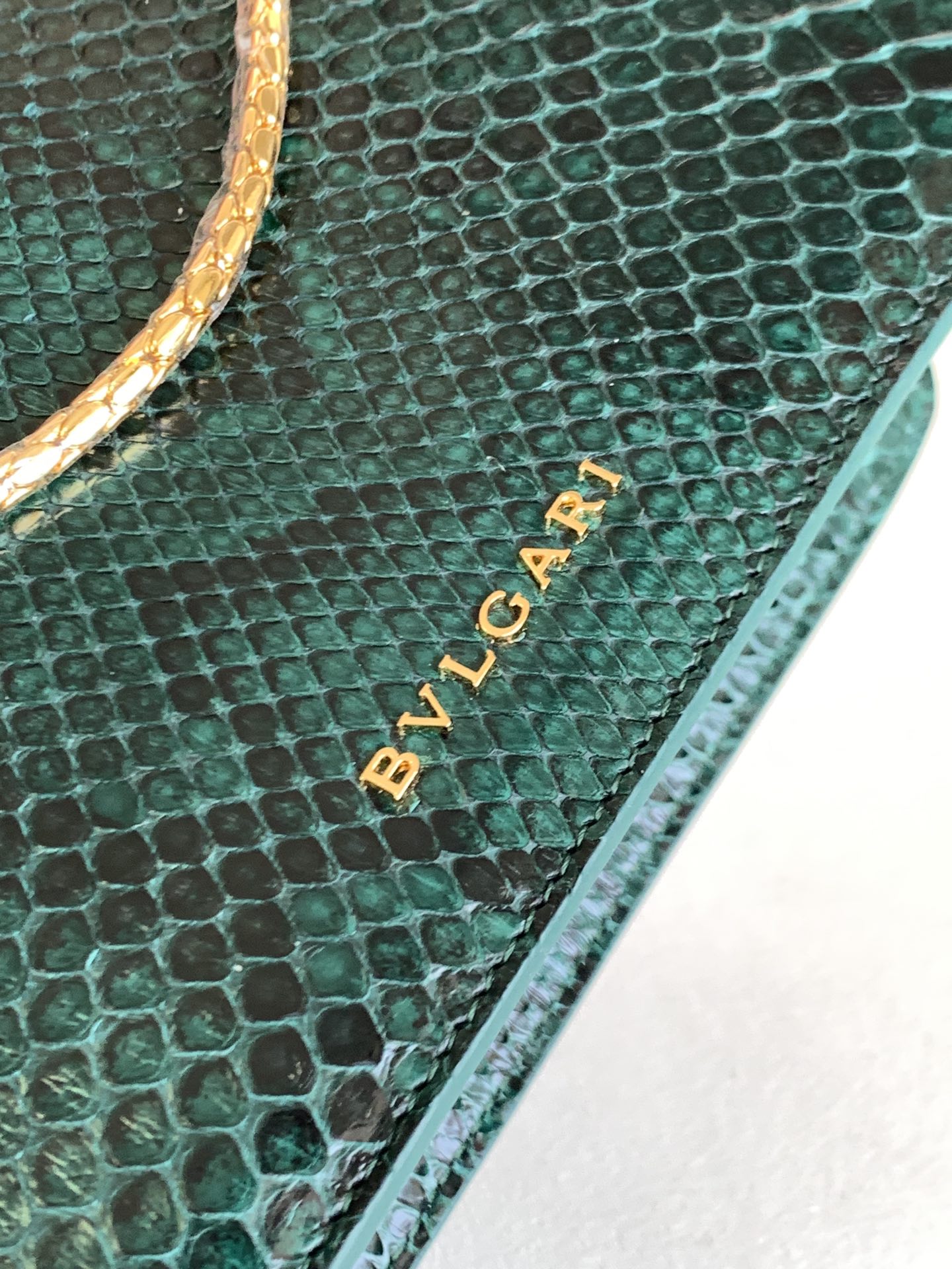 Bvlgari Serpenti Forever Medium Crossbody Bag in Dark Green Python Skin 